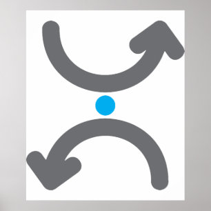 Abstrakte gebogene Pfeile tauschen symbolischen Fl Poster