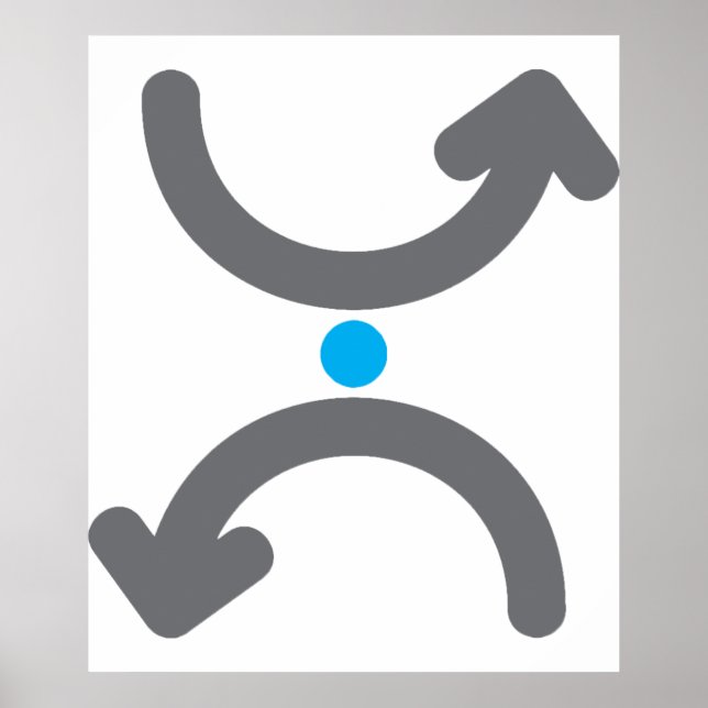 Abstrakte gebogene Pfeile tauschen symbolischen Fl Poster (Vorne)