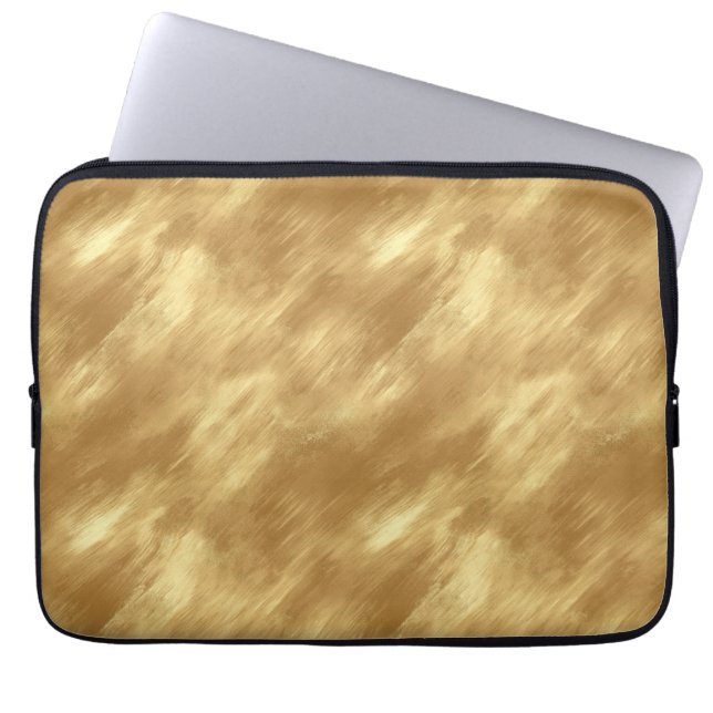 Abstrakte gebürstete Goldstruktur Laptopschutzhülle (Vorderseite)