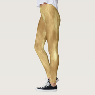 Abstrakte gebürstete Goldstruktur Leggings
