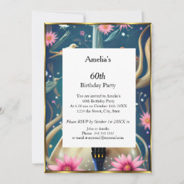 Abstrakte Geburtstagsparty - blaue Einladung