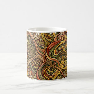 Abstrakte Gehirn-Neuron-Erde-Tinte-Kaffeetasse Kaffeetasse