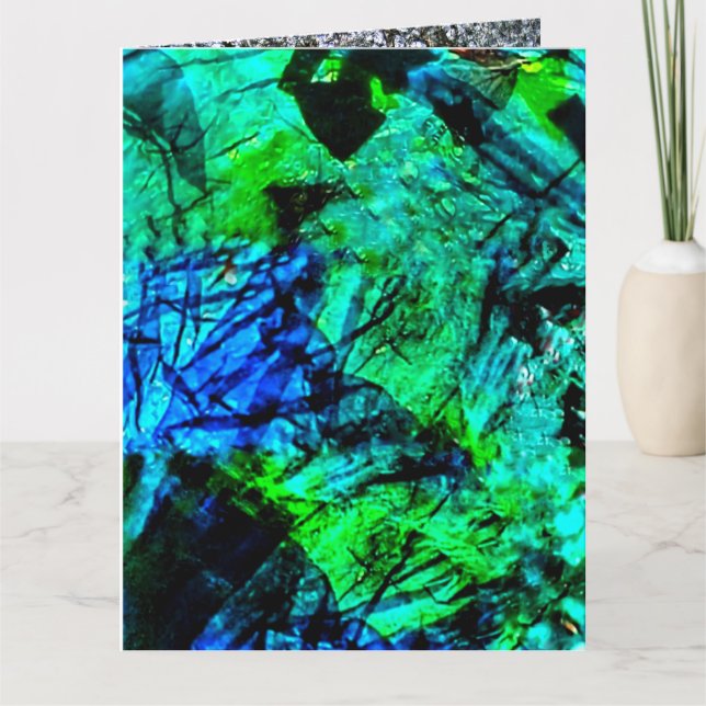 Abstrakte geklappte Grußkarte, Halcyon Karte (Vorderseite)