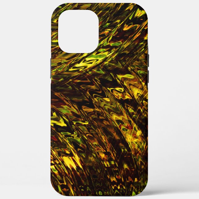 Abstrakte gekrümmte Bänder in goldgrün und dunkels Case-Mate iPhone Hülle (Rückseite)