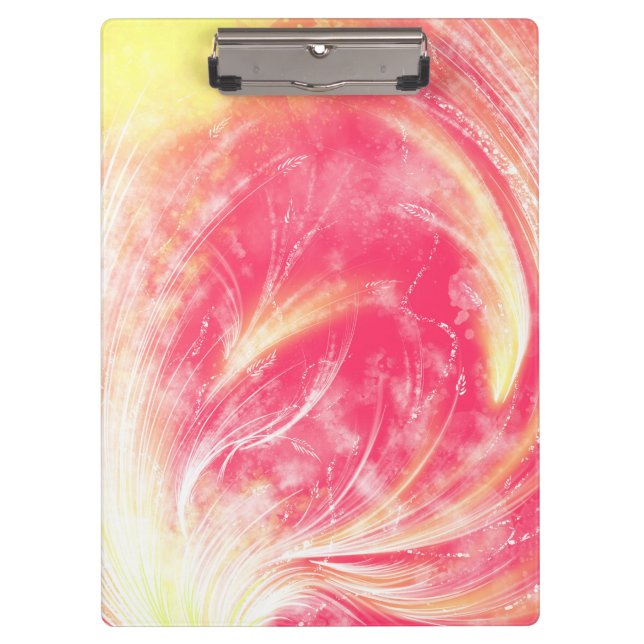 Abstrakte, gelbe Lüsterne und Glühwürmchen Klemmbrett (Vorderseite)