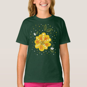 Abstrakte gelbe Primel-Blume T-Shirt