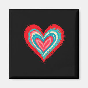 Abstrakte gemalte Herz-Valentinstag-Liebeskunst Magnet