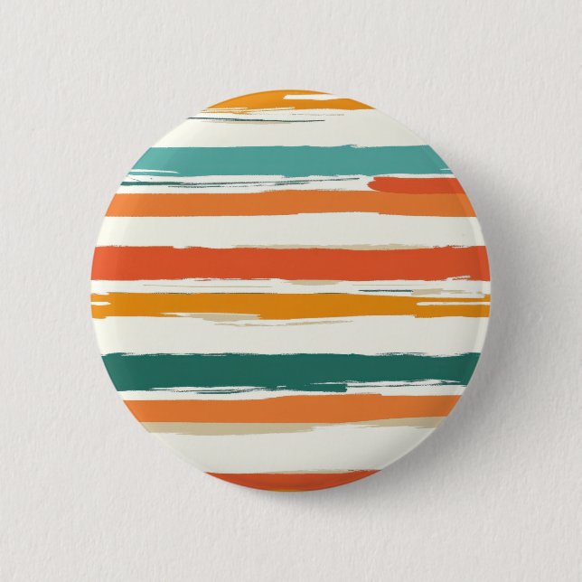 Abstrakte gemalte horizontale Pinselstreifen Boho Button (Vorderseite)