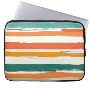 Abstrakte gemalte horizontale Pinselstreifen Boho Laptopschutzhülle