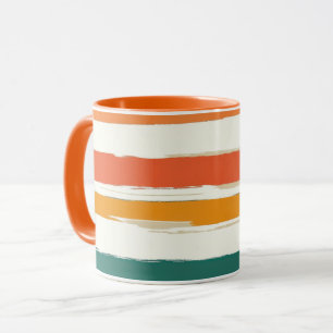 Abstrakte gemalte horizontale Pinselstreifen Boho Tasse