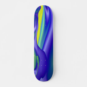 Abstrakte Genbogen in gelb lila blau Skateboard