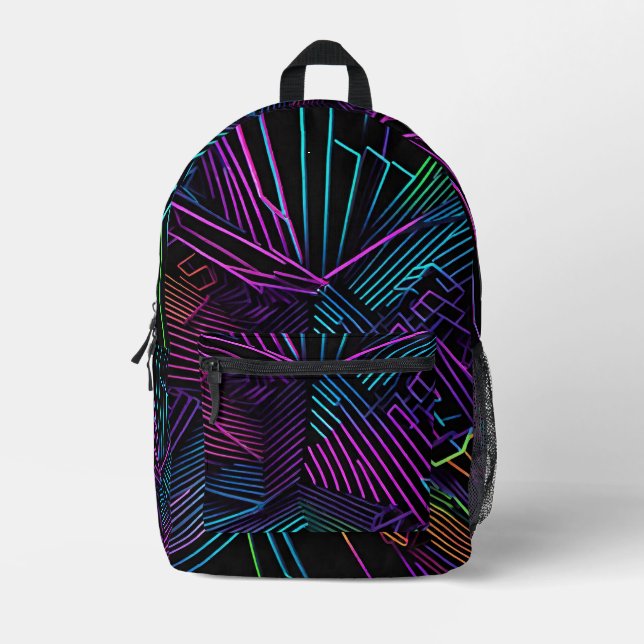 Abstrakte Geometrie Bedruckter Rucksack (Vorderseite)