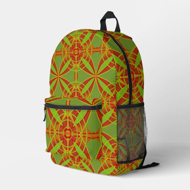 Abstrakte Geometrie der Herbstfarben im Herbst Bedruckter Rucksack (Rückseitige Ecke Rechts)