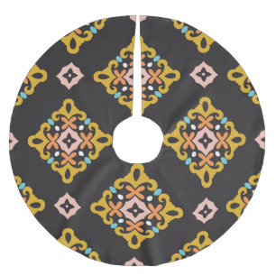 Abstrakte Geometrie: Nahtlose Vintage Textur Polyester Weihnachtsbaumdecke
