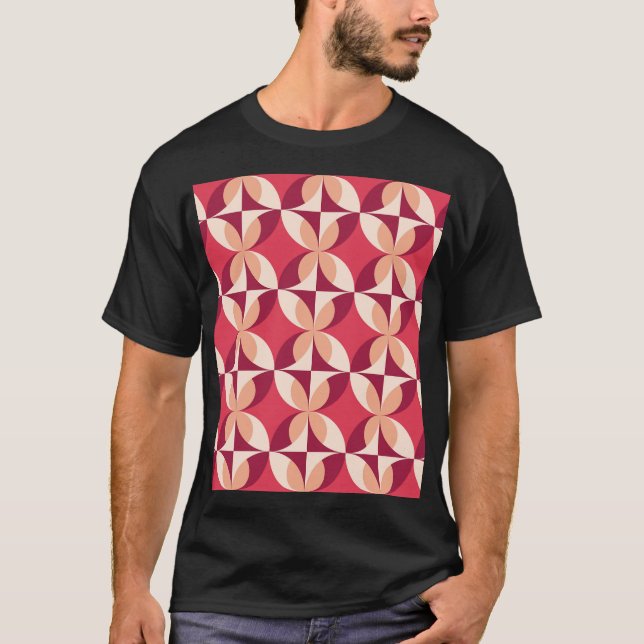 Abstrakte Geometrie: Nahtloses Textildesign T-Shirt (Vorderseite)
