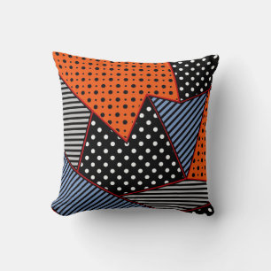 Abstrakte Geometrie: Orange Blue Patter Kissen