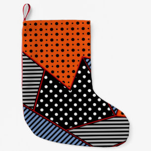 Abstrakte Geometrie: Orange Blue Patter Kleiner Weihnachtsstrumpf