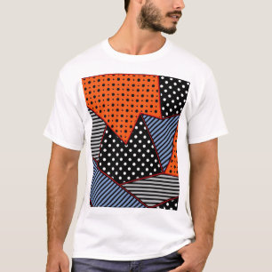 Abstrakte Geometrie: Orange Blue Patter T-Shirt