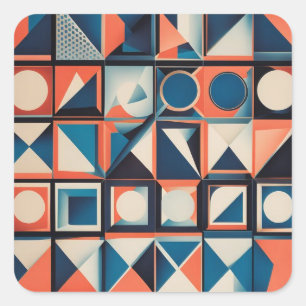 Abstrakte Geometrie Quadratischer Aufkleber