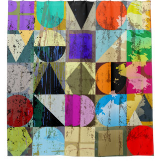 Abstrakte Geometrie: Striche und Schrägstriche Duschvorhang