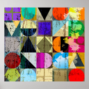 Abstrakte Geometrie: Striche und Schrägstriche Poster