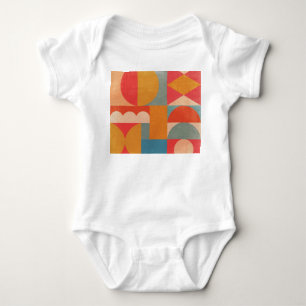 Abstrakte Geometrie: Vintage Papiertextur Baby Strampler