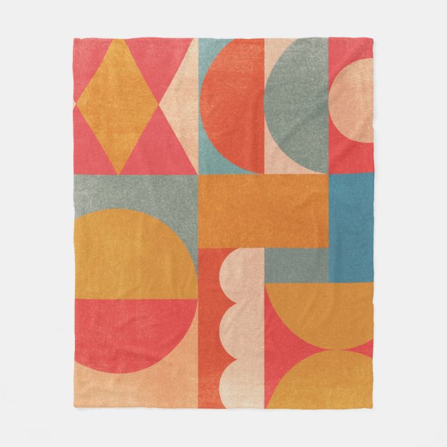 Abstrakte Geometrie: Vintage Papiertextur Fleecedecke (Vorderseite)