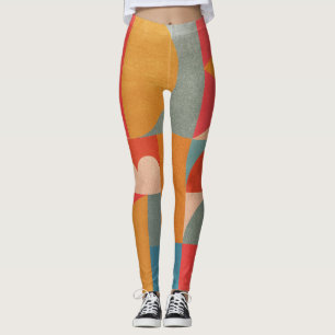 Abstrakte Geometrie: Vintage Papiertextur Leggings