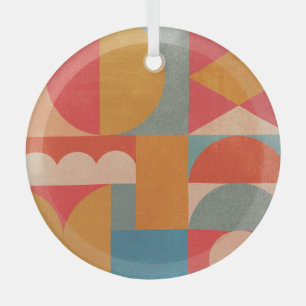 Abstrakte Geometrie: Vintage Papiertextur Ornament Aus Glas