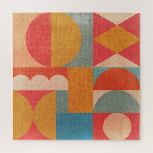 Abstrakte Geometrie: Vintage Papiertextur Puzzle