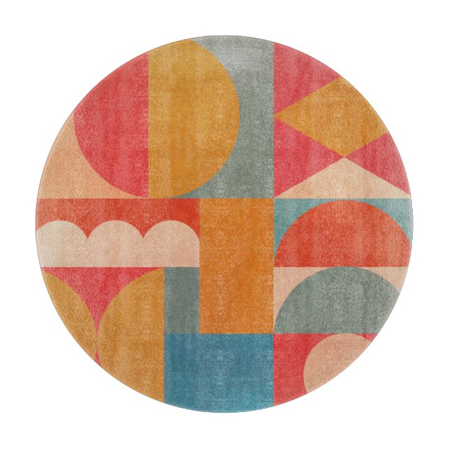 Abstrakte Geometrie: Vintage Papiertextur Schneidebrett (Vorderseite)