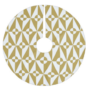 Abstrakte Geometrie: Vintages nahtloses Muster Polyester Weihnachtsbaumdecke