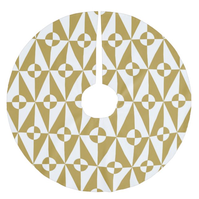 Abstrakte Geometrie: Vintages nahtloses Muster Polyester Weihnachtsbaumdecke (Vorderseite)