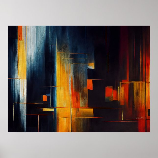 Abstrakte Geometrie von Urban Lights Poster (Vorne)