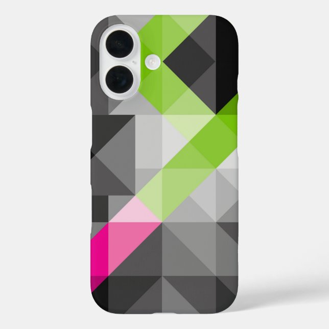 Abstrakte geometrisch elegante, grau-rosa grüne Fa Case-Mate iPhone Hülle (Rückseite)