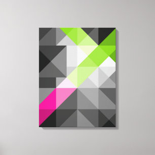 Abstrakte geometrisch elegante, grau-rosa grüne Fa Leinwanddruck