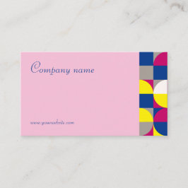 Abstrakte geometrisch gelbe Fuchsia QR Business Ca Visitenkarte