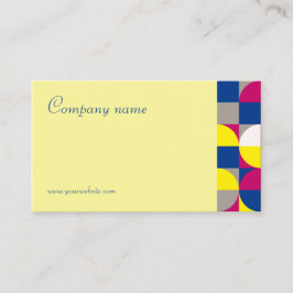 Abstrakte geometrisch gelbe Fuchsia QR Business Ca Visitenkarte