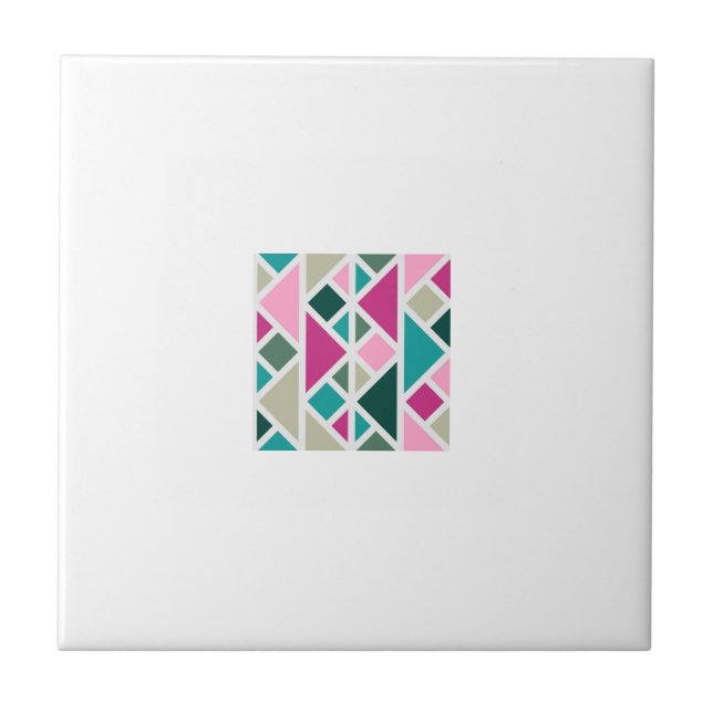 Abstrakte, geometrisch rosa Fuchsienschildkröte Fliese (Vorderseite)