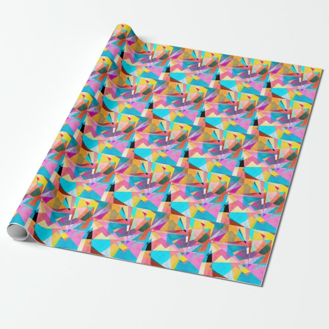 Abstrakte geometrische Aquarellbilder Geschenkpapier (Ungerollt)