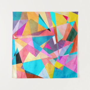 Abstrakte geometrische Aquarellbilder Wandteppich