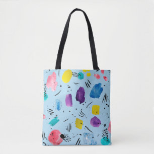Abstrakte geometrische Aquarellformen mit Farbstif
