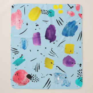 Abstrakte geometrische Aquarellformen mit Farbstif Sherpadecke