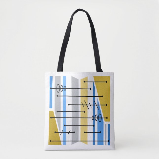 Abstrakte geometrische Art Blue Gold (Vorderseite)