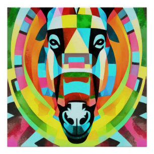Abstrakte Geometrische Art des Donkey Poster