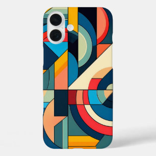 Abstrakte geometrische Art - Farbgitterkomposition iPhone 16 Plus Hülle