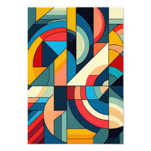 Abstrakte geometrische Art - Farbgitterkomposition Fotodruck