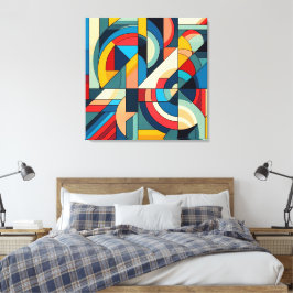 Abstrakte geometrische Art - Farbgitterkomposition Leinwanddruck