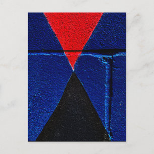 Abstrakte geometrische bemalte Wand Rot Blau Schwa Postkarte