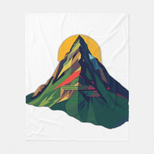Abstrakte geometrische Berglandschaft Fleecedecke